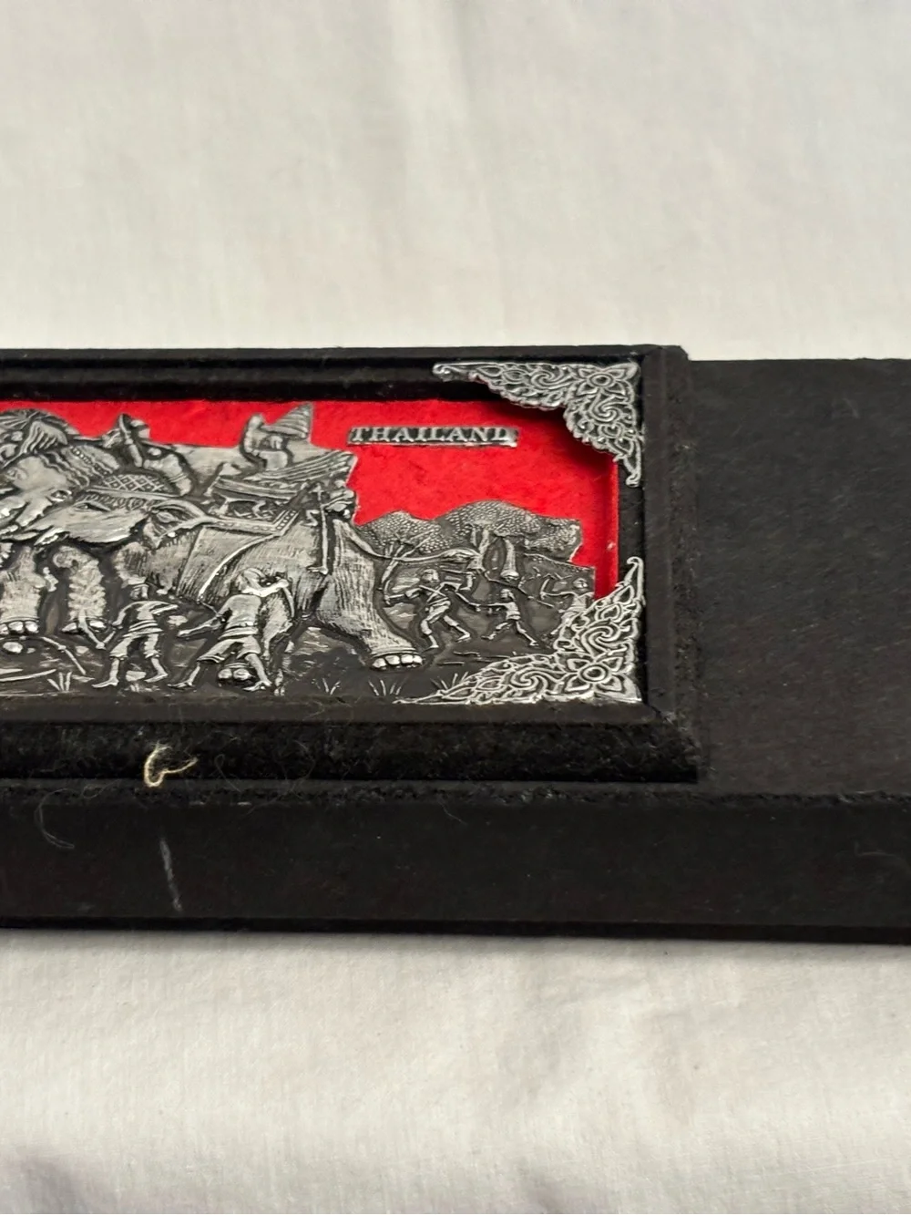 Vintage Thailand Siamese Rosewood Chopsticks & Rests Boxed Souvenir Gift Set